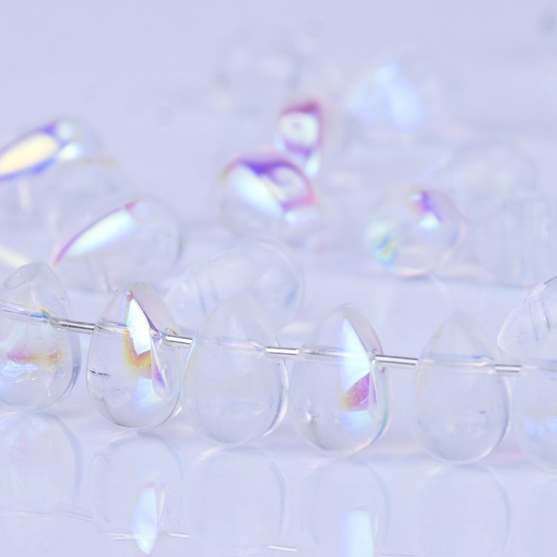 6*9mm Glass Teardrop Beads Czech beads Glass drop Beads Glass Beads Tiny  Drops Seed Beads Colorful 50pcs