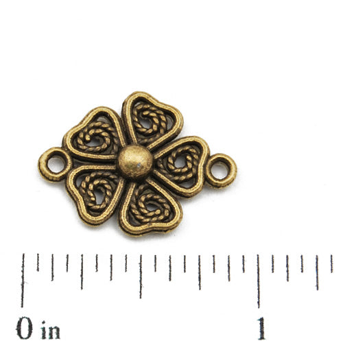 20*15mm Vintage antique bronze Zinc alloy links,clover,sold 200 pcs per pkg