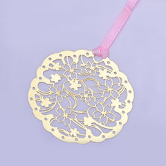About 45*43mm Personalized Brass Bookmark Gift for Romance Readers cherry blossoms shape Bookmarks 4pcs