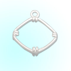 12*12MM Square  Brass Gemstone Bezel,Silver,charms links,sold 20pcs per lot