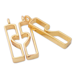 10 Metal Heart to heart frame 36*8*4mm open back pendant  Zinc alloy Resin Setting Blanks,gold