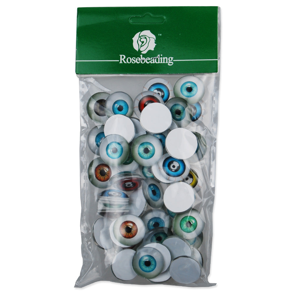 18MM Round colorful glass cabochons with mixed eyes,Photo glass cabochons,flat back,thickness 5mm,50 pieces/lot