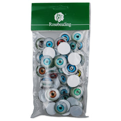 18MM Round colorful glass cabochons with mixed eyes,Photo glass cabochons,flat back,thickness 5mm,50 pieces/lot