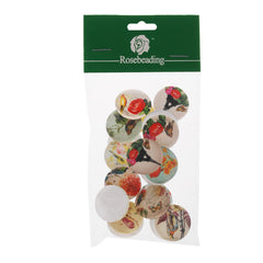 25MM Round Pattern flat-back Glass cabochon,one style multi photos,Birds and Flower,20 pieces/lot