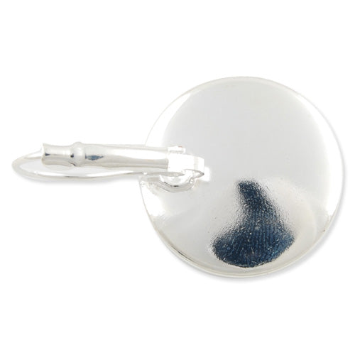 Silver French Lever Back Earrings Blank/Base Settings,fit 14MM glass cabochons,buttons