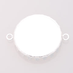25MM Round Double Hanging Bracelet bezel,Silver Plated,Lead Free And Nickel Free,Sold 20PCS Per Pkg