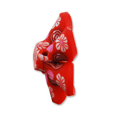25MM HandMade And Flat Back Polymer Clay Flower Beads,Hot Pink,Side Drilled Hole Size 2.5MM,Lead Free,Sold 50 PCS Per Package