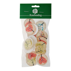 30MM Round pattern glass cabochons with mixed tree,flat back,thickness 7mm,20 pieces/lot