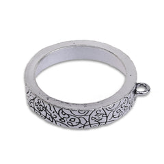 Antique Silver Round Resin Bezel Open Back Blank,Flourish Open Bezel 30mm for Resin Pendant Setting