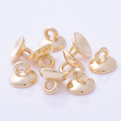 Gold plastic round Glass bottles Buckle with Top Necklace Loop bezel cup 10mm  Aperture 2mm,100pcs 10171504