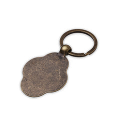 5pcs Antique Bronze Flower Petal Bezel Key Chain ,Photo Keychains DIY Kit - Blank Round 1 inch (25mm) Bezel Setting