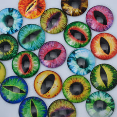 30MM Round pattern glass cabochons with mixed dragon eye,flat back,thickness 7mm,20 pieces/lot