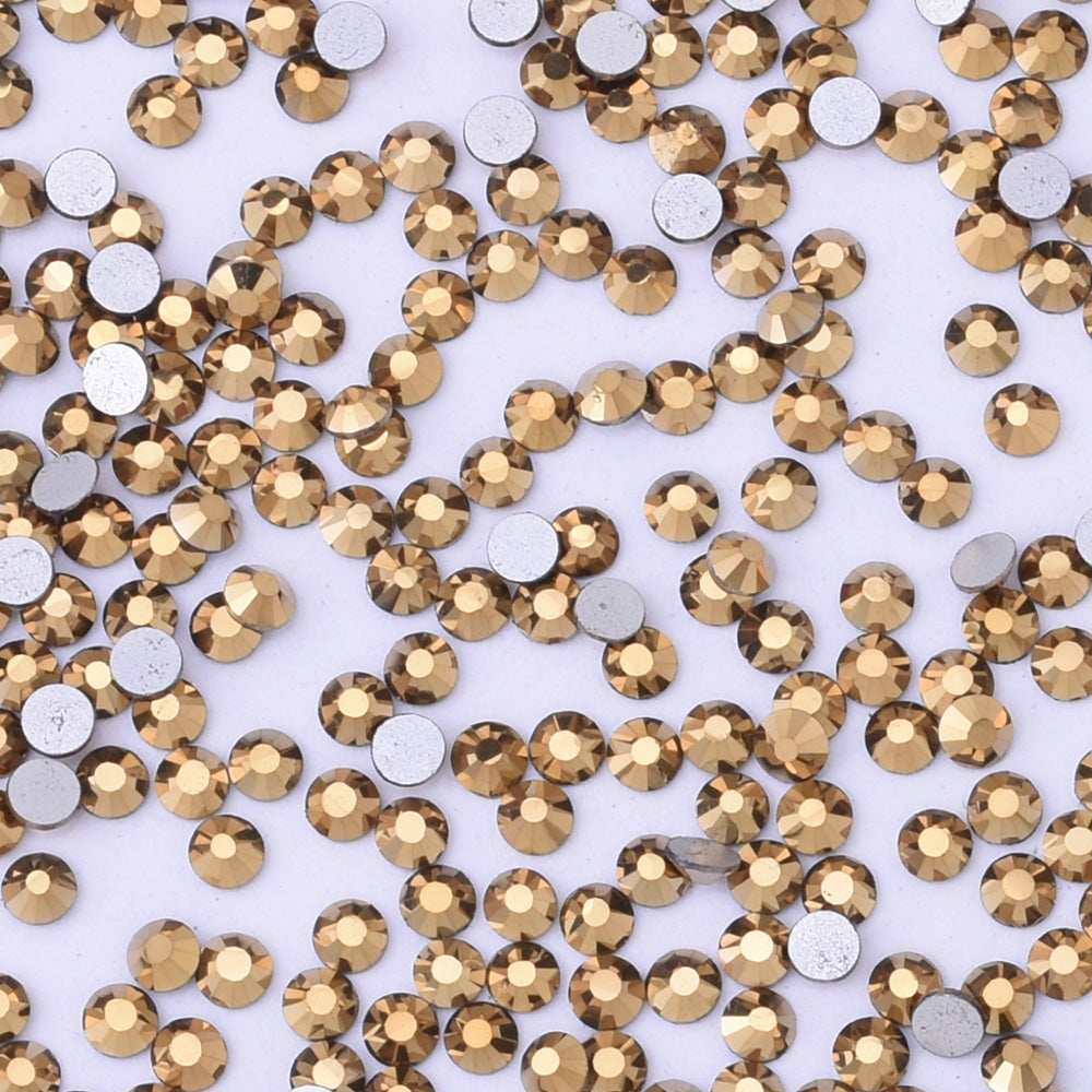 SS8 1440PCS Gold Non Hot Fix Crystal, Flat Back 3D Rhinestones DIY Phone case Nail art design deco supplies