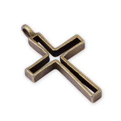 10 Antique Bronze Metal cross frame 33*23*4mm open back pendant  Zinc alloy accessories pendant trays Base Blanks pendant