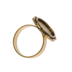 5 pcs Antique Gold  Ring Base with 13x18mm Oval Setting ,Brass Rings Base,Ring diameter 18 mm