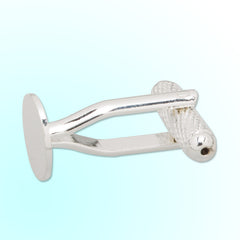 10MM Silver Plated Flat Cufflink Blanks with a 10mm Pad,Round,sold 20pcs per lot