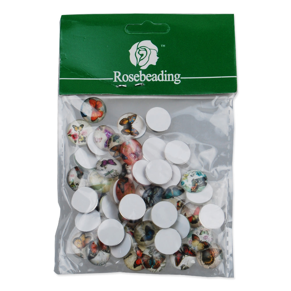 12MM Round glass cabochons with mixed Butterfly pattern,photo glass cabochons,flat back,thickness 4.5mm,50 pieces/lot