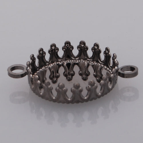 15MM Round Double Hanging Bracelet bezel,Gun Metal Black Plated,Lead Free And Nickel Free,Sold 50PCS Per Pkg