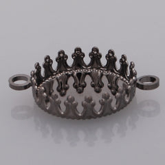 15MM Round Double Hanging Bracelet bezel,Gun Metal Black Plated,Lead Free And Nickel Free,Sold 50PCS Per Pkg