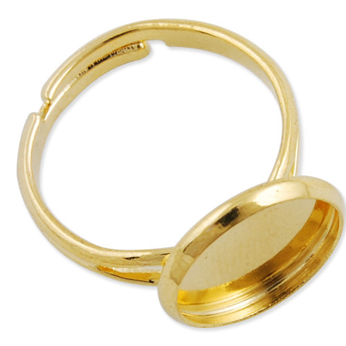 12MM Round Adjustable Shallow bottom Gold  plated Ring Base Setting Pendants With 12 MM round Pad,Sold 50PCS Per Package