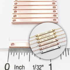 About 25.5*1.5MM tibetara® Brass Personalized Stamping Blank Bar Connector necklace bar blanks with 2 holes wholesale plated silver 20pcs