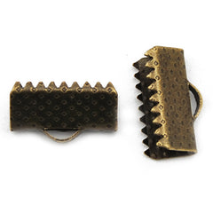 Ribbon Clamp with Loop,13MM,Antique Bronz Plated,Sold 250 Pcs per pkg