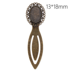 13x18mm oval Setting Bezels Cameo Mountings Tray Base,Vintage Antiqued Bronze Bookmark,length:79mm,10pcs/lot