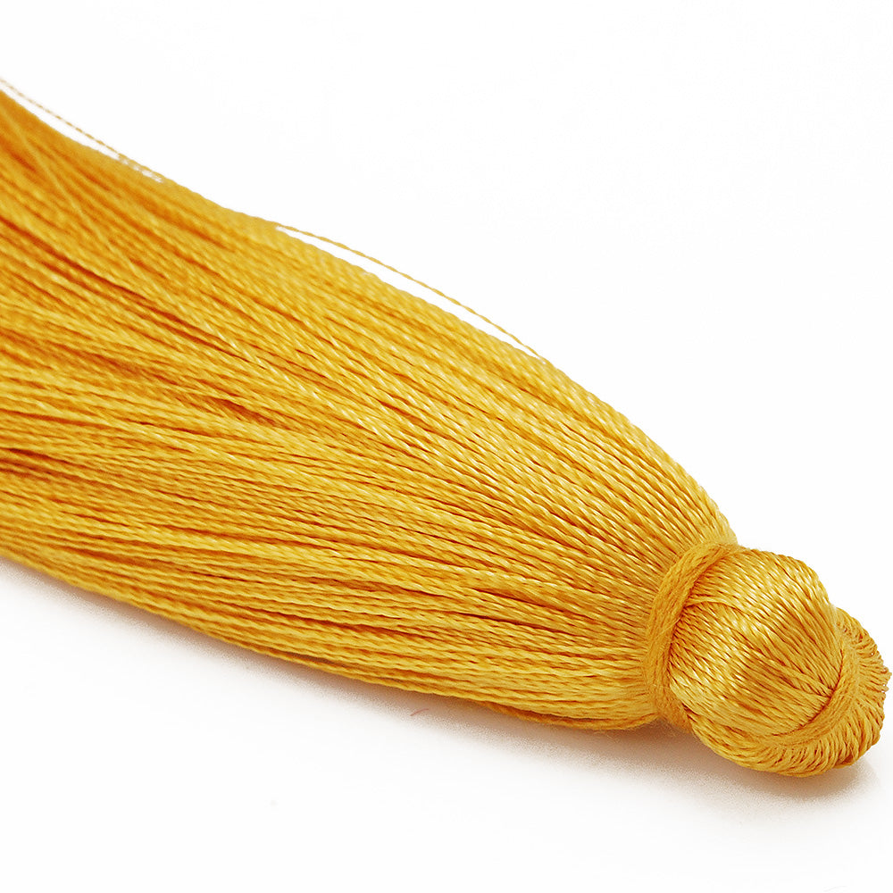 8cm Gold Yellow Silky Tassels,Korea Handmade Long Jewelry Tassels,Quality Necklace Tassels, 20pcs/lot
