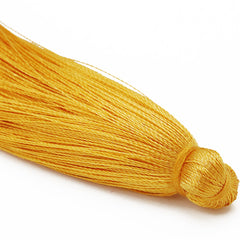 8cm Gold Yellow Silky Tassels,Korea Handmade Long Jewelry Tassels,Quality Necklace Tassels, 20pcs/lot