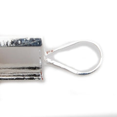 Silver，25mm*25mm  Square Cameo Cabochon Base Setting Pendants，Sold 20PCS  Per Lot