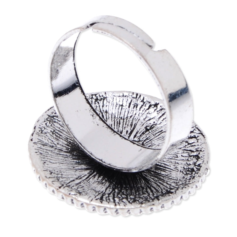 Adjuestable Ring With 16mm edge Round Bezel,Antique Silver,Zinc Alloy Filled,20pcs/lot