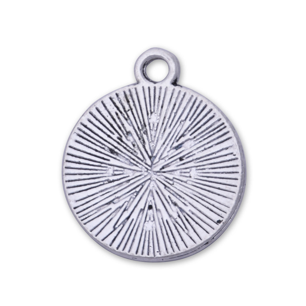 20 Antique Silver 16mm Round Cross  Charm  Pendants Cross Tag Jewelry Making Findings Simple Gift