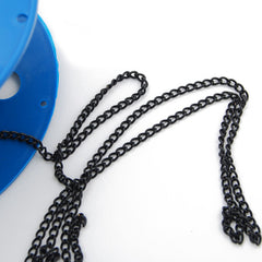 4.8MM*3.2MM Brass Gun Metal Black Plated Twist Oval Chain,Handmade,Sold 25 Meters Per Roll