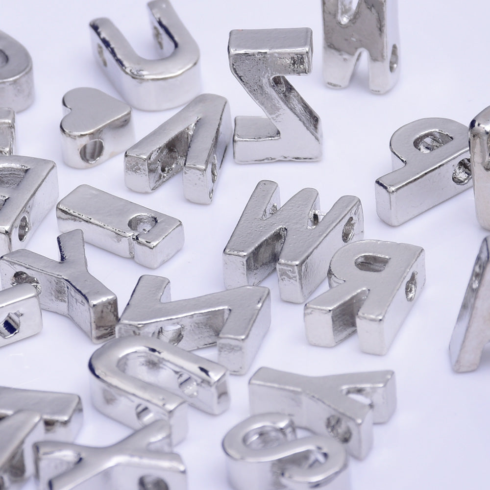 Nickel Alloy Letter Pendant Charm Capital letter Metal letter Finding Letter Initial Pendants for Personalize Necklaces 