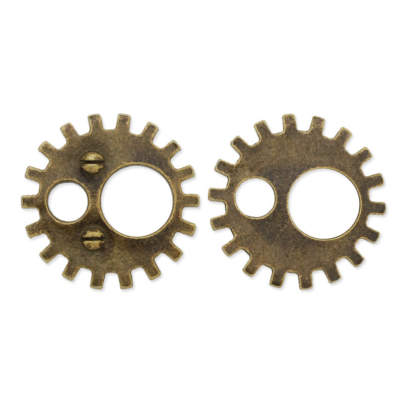 20mm Antique Bronze Metal Steampunk,Gear Charms Connector for Gear Jewelry,50 picecs/lot