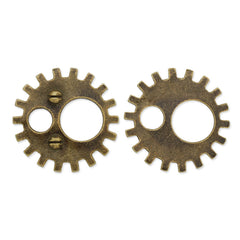 20mm Antique Bronze Metal Steampunk,Gear Charms Connector for Gear Jewelry,50 picecs/lot
