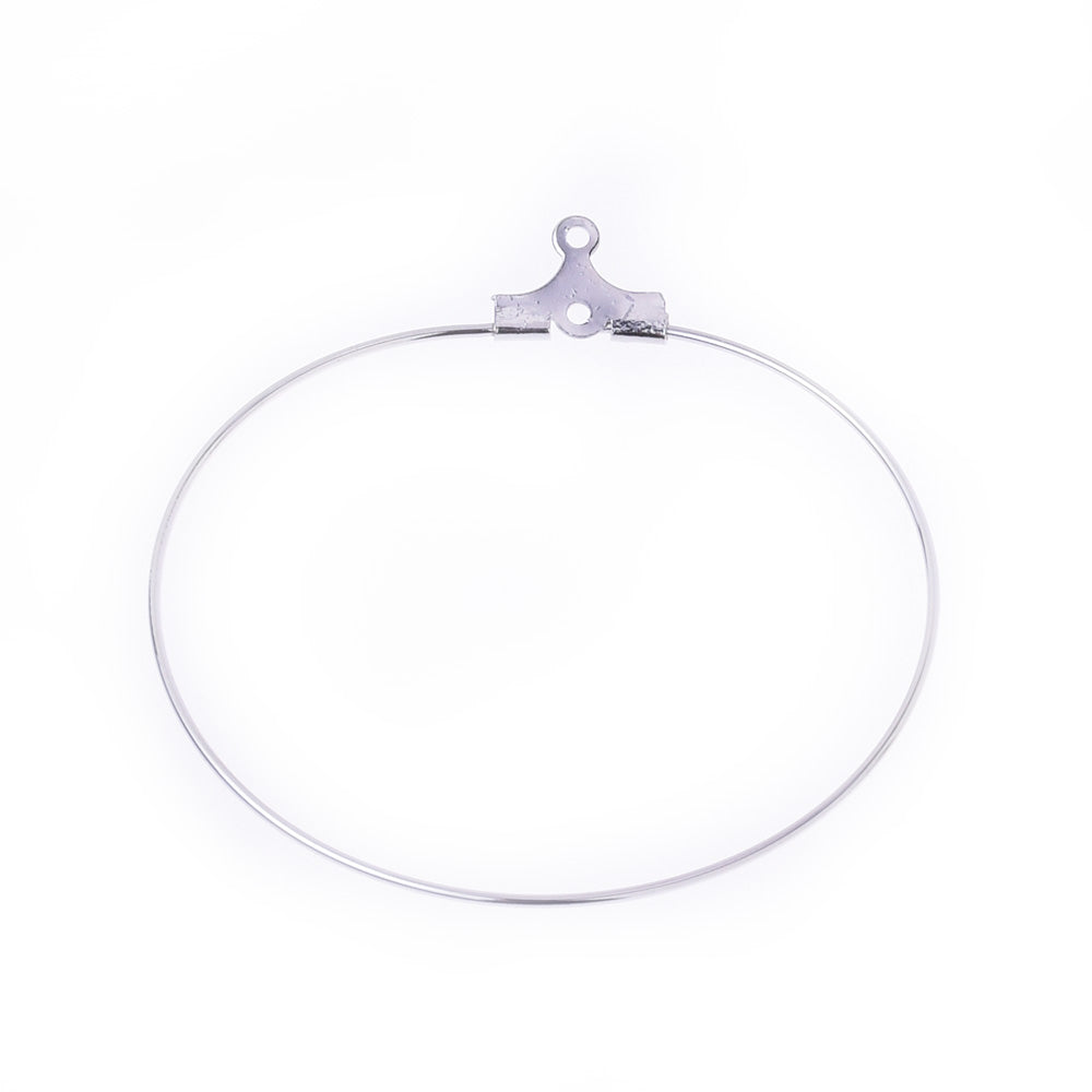 Clip-on Earrings Clip Hoop Earrings hammered hoop earrings Jewelry gift supplies 4cm white K 20pcs 10178603