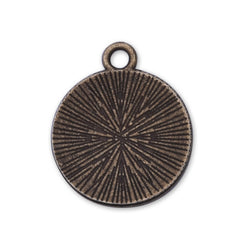 20 Antique Bronze 16mm Round shell Charm Pendants shell Small Tag Jewelry Making Findings Simple Gift