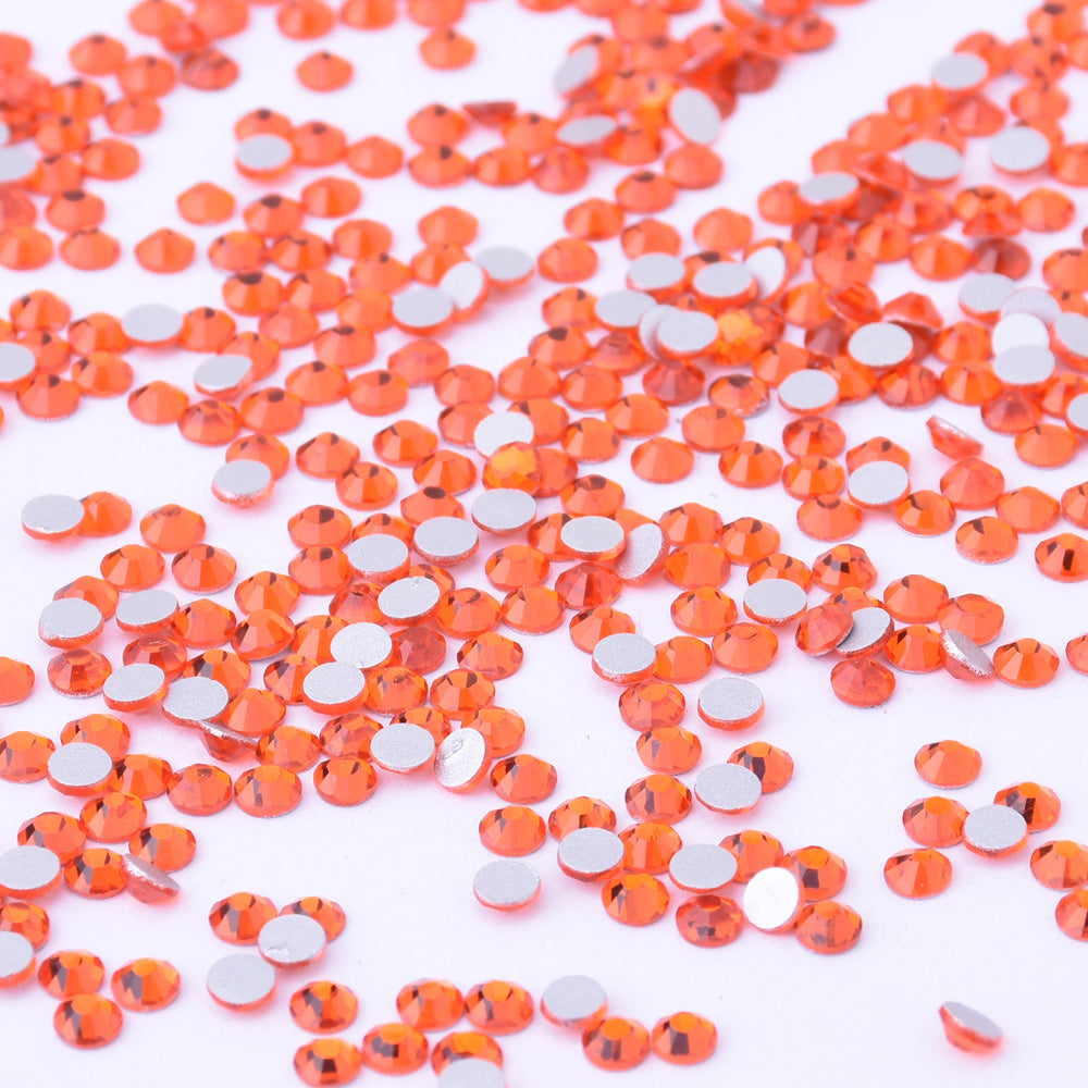 SS4 1440PCS Orange red  Non Hot Fix Crystal, Flat Back 3D Rhinestones DIY Phone case Nail art design deco supplies