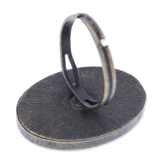 Adjustable ring with 18x25mm oval Bezel,Zinc alloy filled,Antique Bronze finished,20pcs/lot