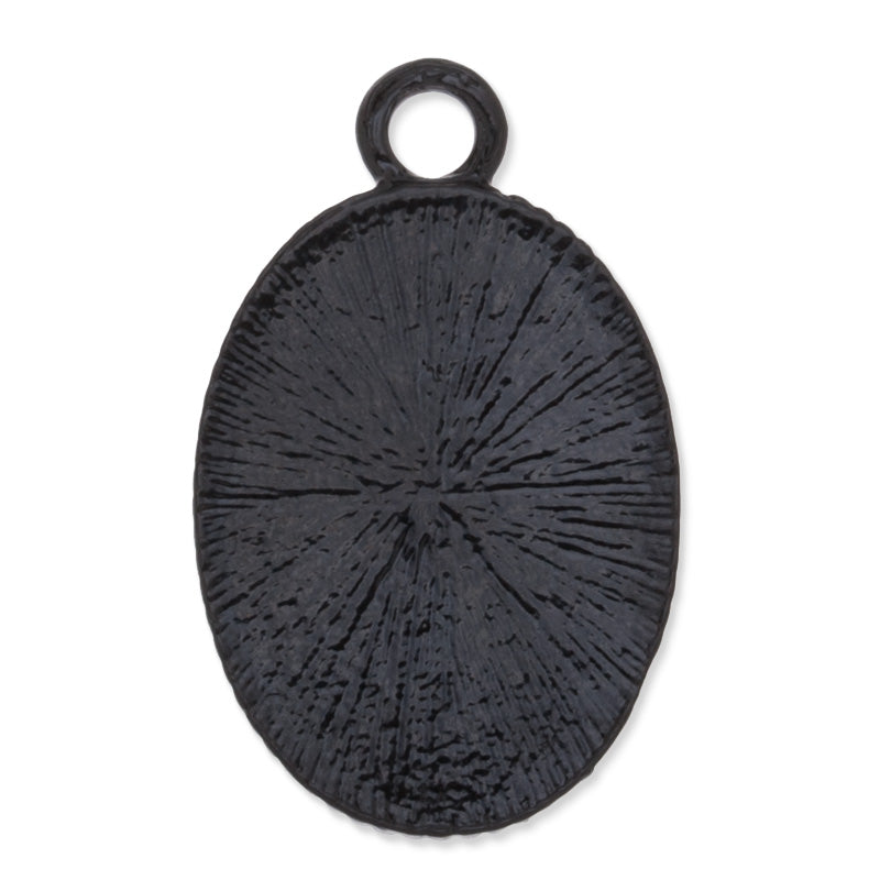 13x18mm Oval Charm and Pendant tray,Zinc Alloy filled,Black plated,20pcs/lot