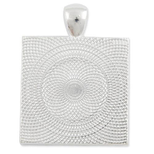 20 pieces Silver Square Zinc Alloy Cameo Cabochon Base Setting Pendants,Nickle and Lead free;fit 25*25mm cabochon