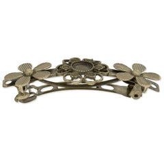 77X26mm Antique Bronze Plated hair clip,flower blank's inner size is 10mm,3 flowers,hair clip,sold 10pcs/lot