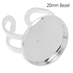 20MM Setting Ring Blank Bezel-DIY-Crystal Clear Glass Round Ring,Silver plated,20 picecs/lot