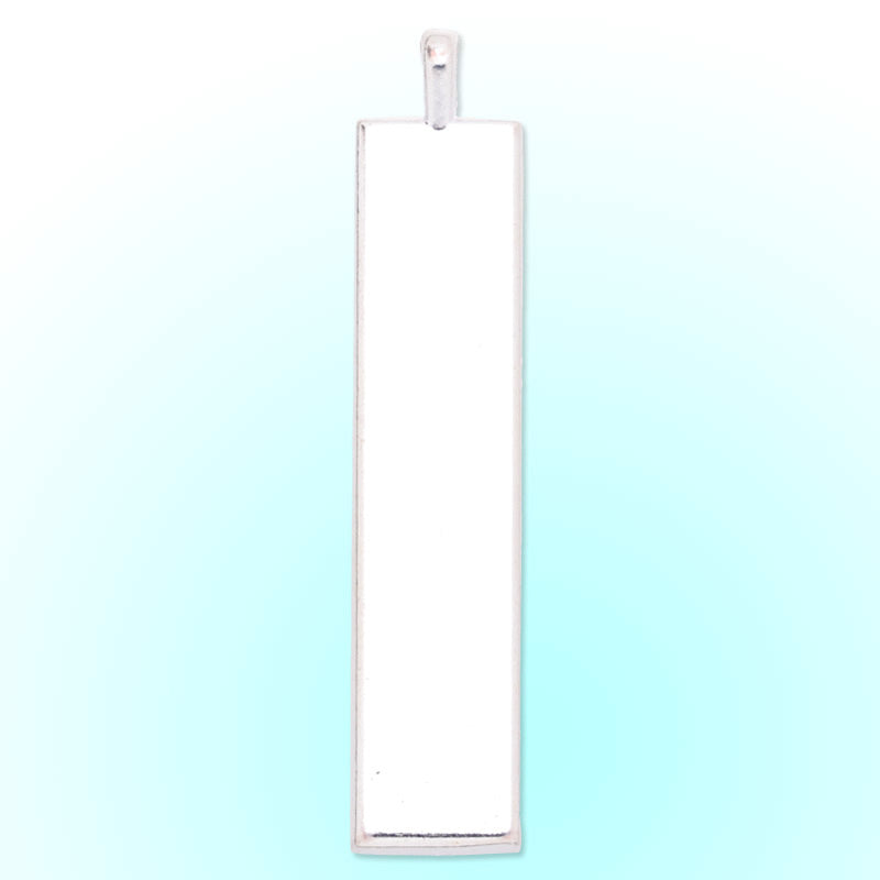 10x50mm Rectangular Pendant tray,zinc alloy filled,shine silver plated,20pcs/lot