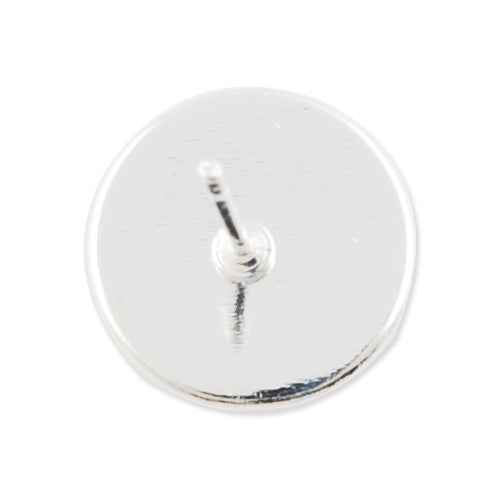 2013-2014 new brand Silver plated stud earring with a 10mm bezel,fit 10mm glass cabochon;sold 50pcs per pkg