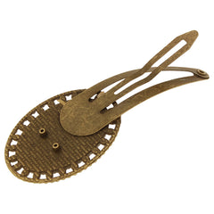 Blank Metal Bobby Pin Base,Hair Clips with 18*25mm Oval Bezel Setting,Antique Bronze,20 Pieces/lot