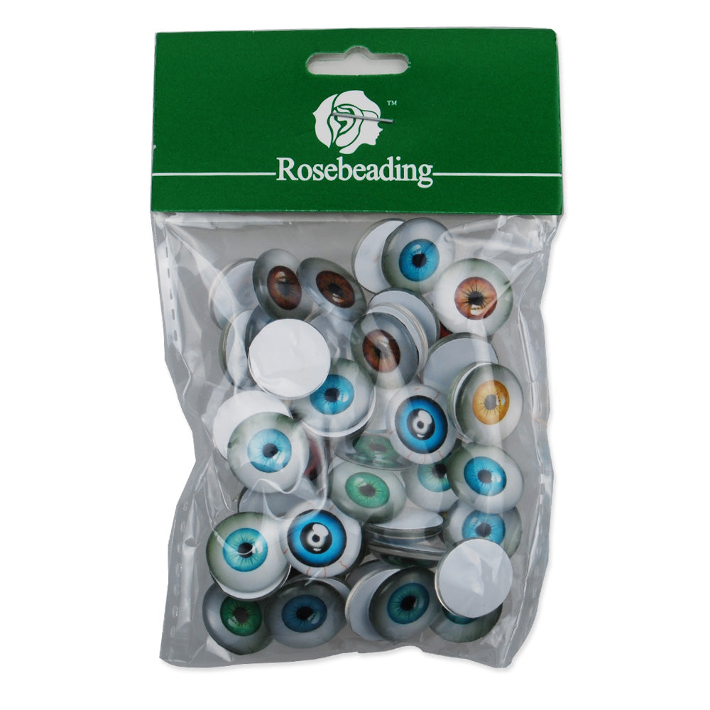 16MM Round colorful glass cabochons with mixed eyes,Photo glass cabochons,flat back,thickness 5mm,50 pieces/lot
