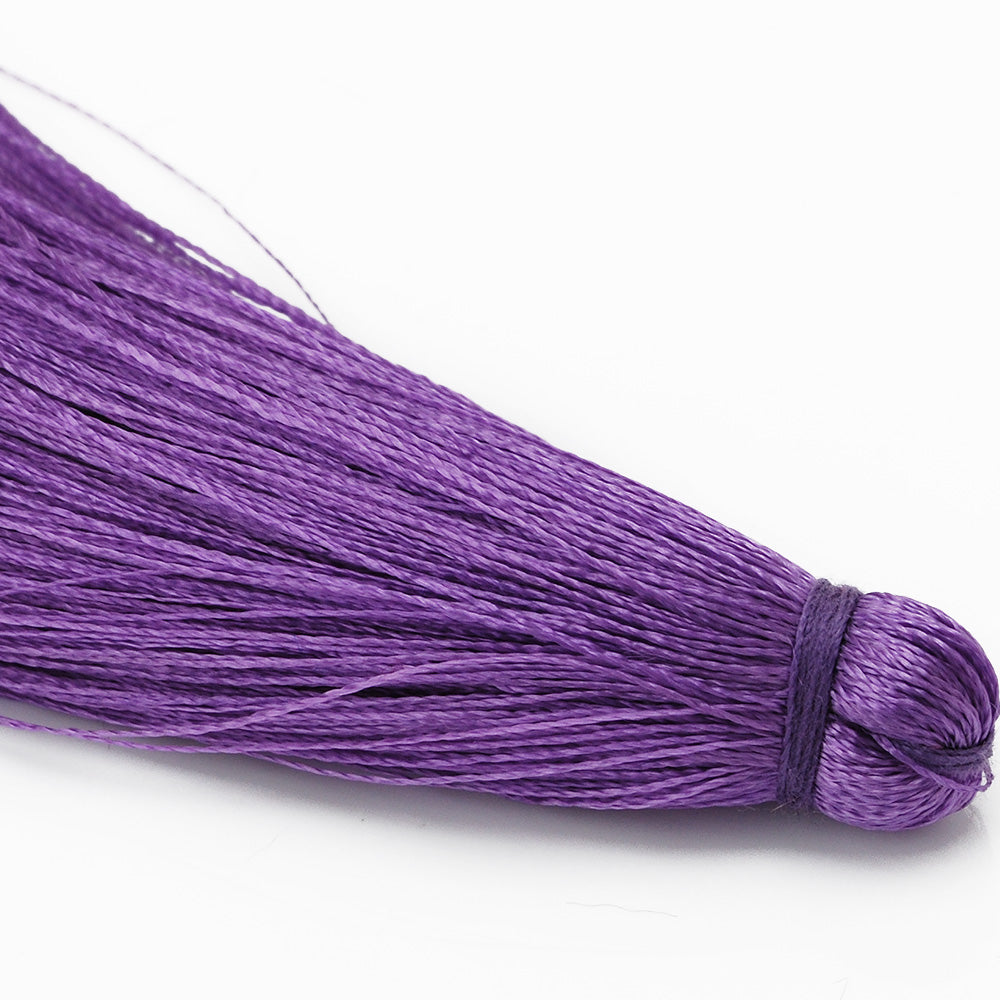 8cm Silky Tassels,Korea Handmade Long Jewelry Tassels,Purple Fashion Mala Necklace Tassels, 20pcs/lot