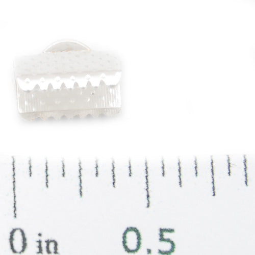 Silver Plated, 10mm*6mm Metal Ribbon Ends with Loop,Sold 1000PCS Per Lot